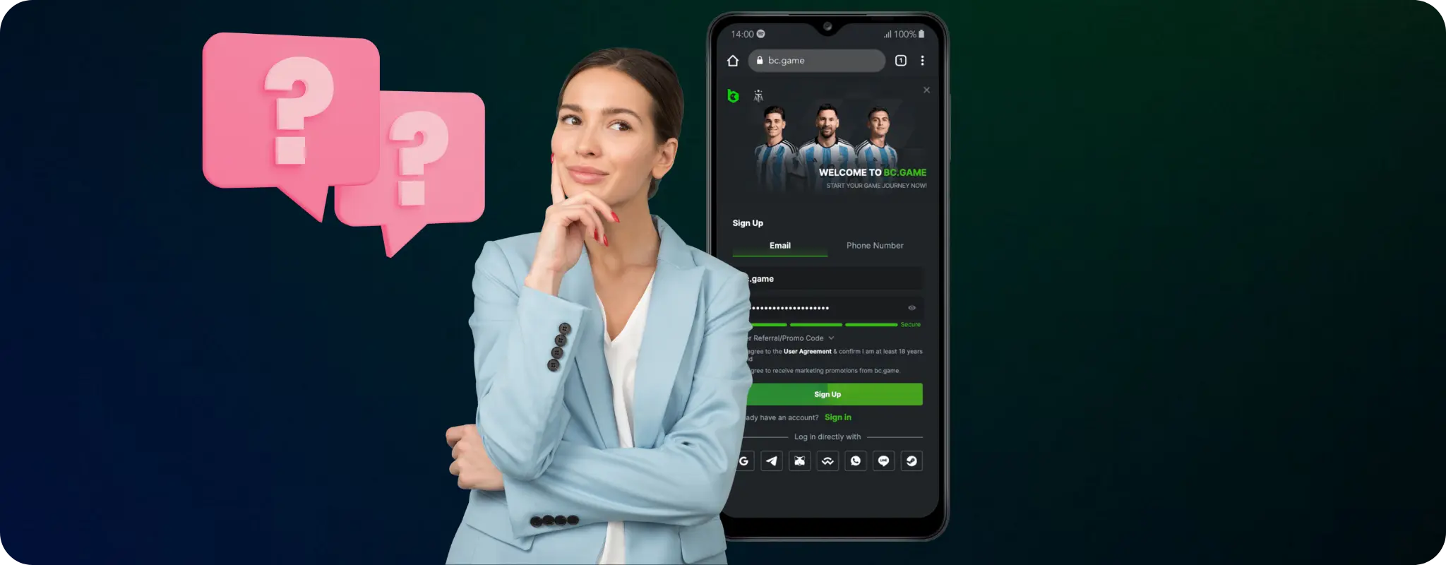 سوالات متداول ثبت نام در BC Game